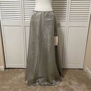 NWT Scott McClintock 14 Silver Taffeta Millennium 2000 Maxi Skirt